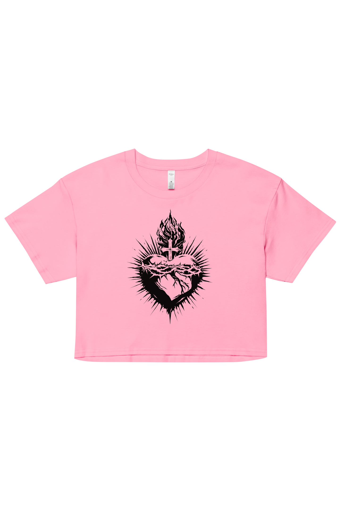Sacred Heart Cropped Tee - Pink