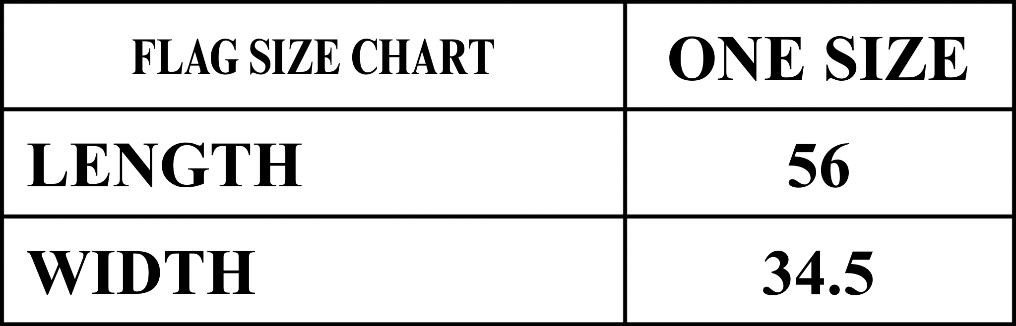 Product size chart
