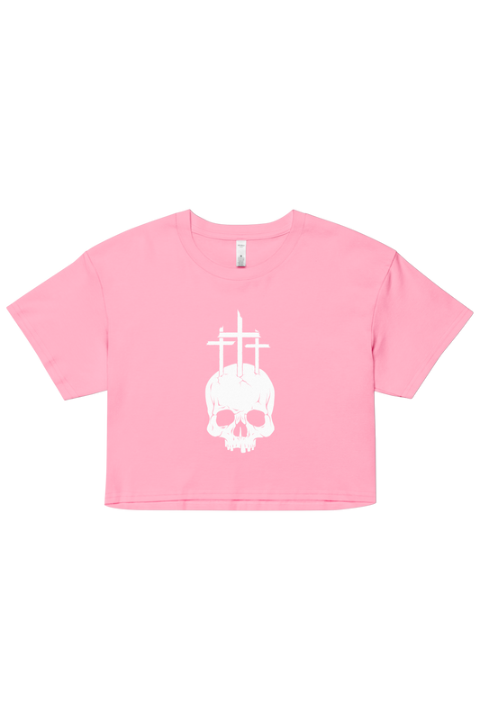 Golgotha Cropped Tee - Pink