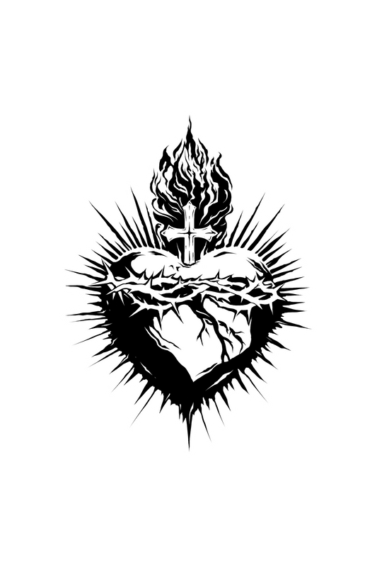 Sacred Heart Sticker - Shrouded